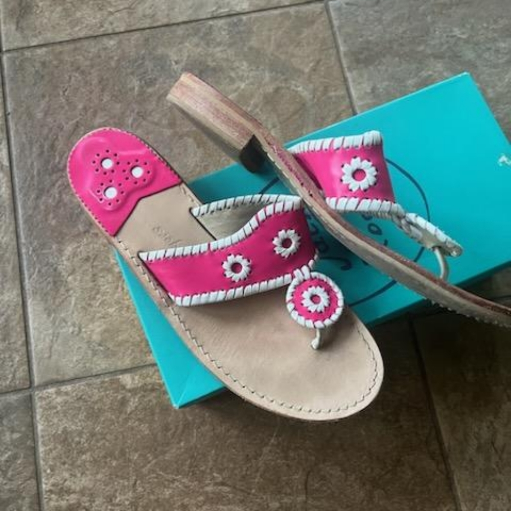 Pink and White Jack Rogers